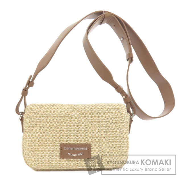 極美品‼️ EMPORIO ARMANI ショルダーバッグ　ロゴプレート　レザー EMPORIO ARMANI ショルダーバッグ 「エンポリオ アルマーニ」ASV