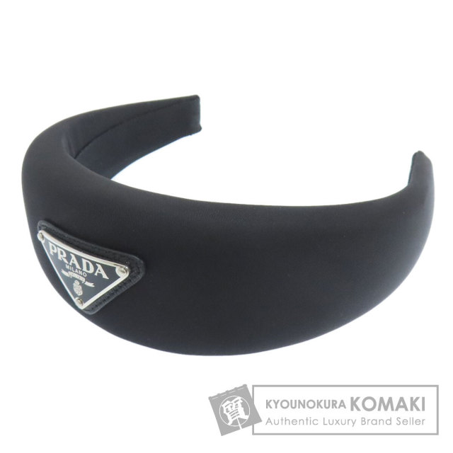 プラダ ヘアアクセサリー カチューシャ ロゴ金具