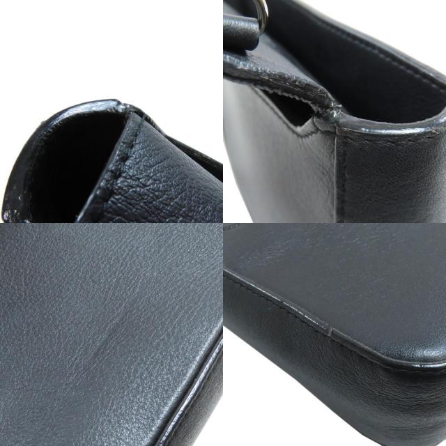 ♥️JIMMY CHOO♥️ブラックレザーショルダーバッグ Jimmy Choo ジミーチュウ チェーンショルダー ロゴ ビジュー