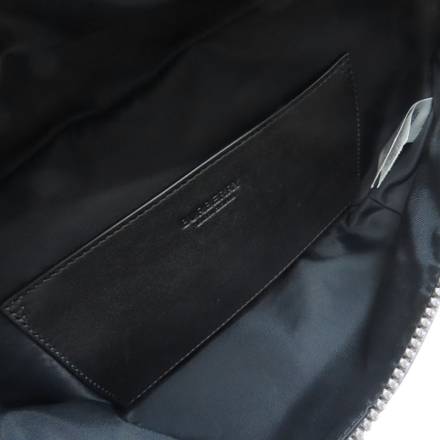 バーバリー　ハンドバッグ　黒　ロゴプレート　PVC　自立可　フラップ　C BURBERRY バーバリー ハンドバッグ ブラック ロゴプレート