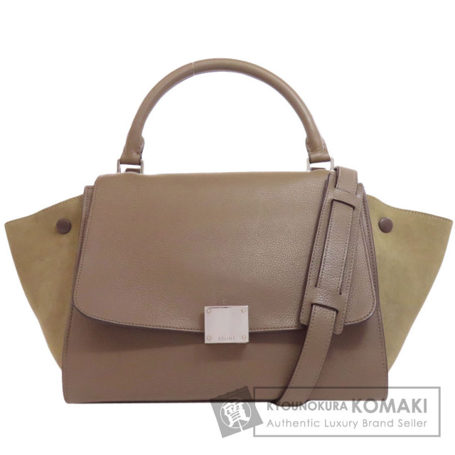 美品　セリーヌ ハンドバッグ レディース ナッパレザー 茶色 馬車金具 CELINE セリーヌ 馬車 ショルダーバッグ レザー レディース
