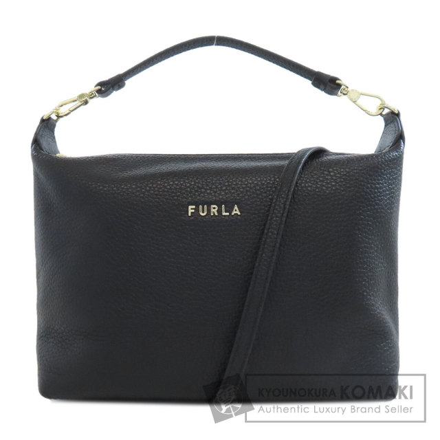 FURLA フルラ ギネヴラ 黒 ブラック 2way ハンドバッグ レザー 本革 Furla フルラ 2WAY ハンドバッグ レザー レディース [中古