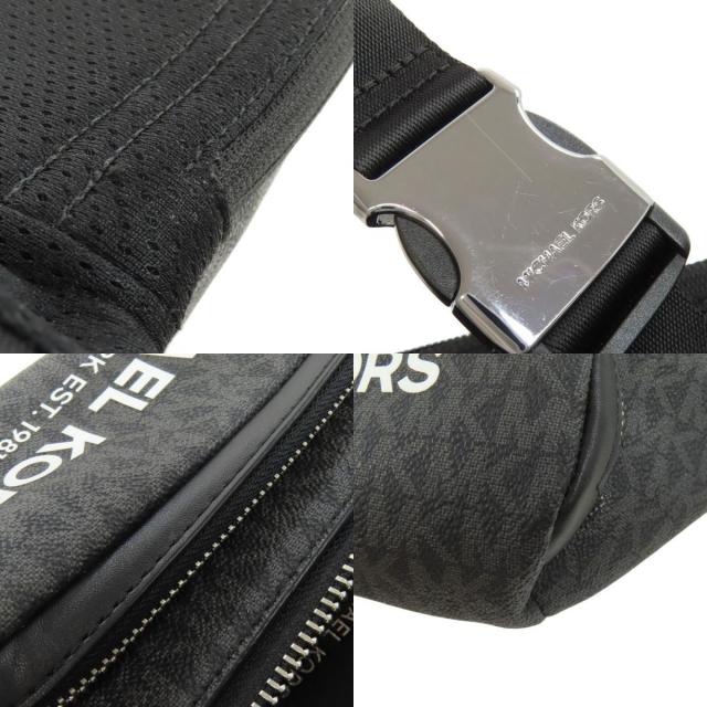 マイケルコースMICHAEL KORSかもフラ柄ボディバッグ　中古　ブラック MICHAEL KORS マイケルコース ボディバッグ メンズ ブラック
