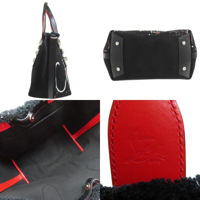 ✨極美品✨クリスチャンルブタン　スタッヅ　ハンドバッグ　2way ブラック Christian Louboutin (クリスチャン ルブタン) レザー スタッズ