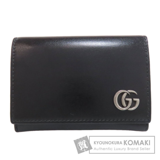 【超極美品】GUCCI GGマーモント　カードケース　黒 GUCCI グッチ 665453 GGマーモント カードケース カーフ