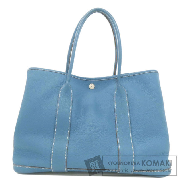 エルメス ハンドバッグ ガーデンパーティPM ブルージーン シルバー金具