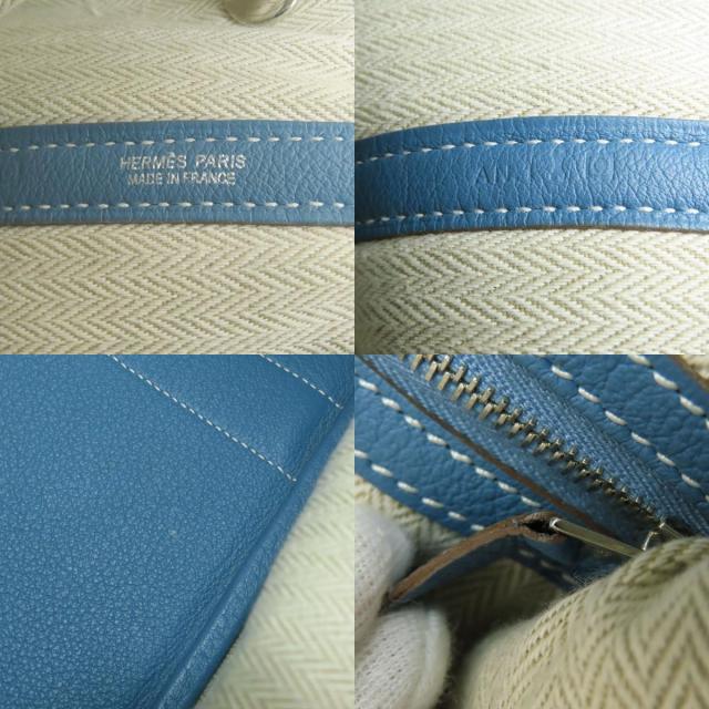 HERMES エルメス ガーデンパーティPM ブルージーン シルバー金具