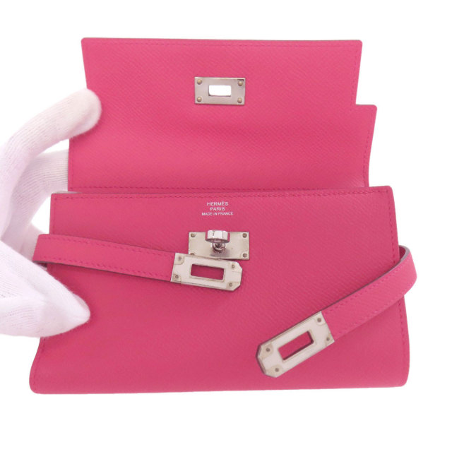 HERMES エルメス ケリーウォレット コンパクト ローズエクストリーム  
