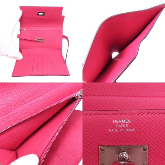 HERMES エルメス ケリーウォレット コンパクト ローズエクストリーム  
