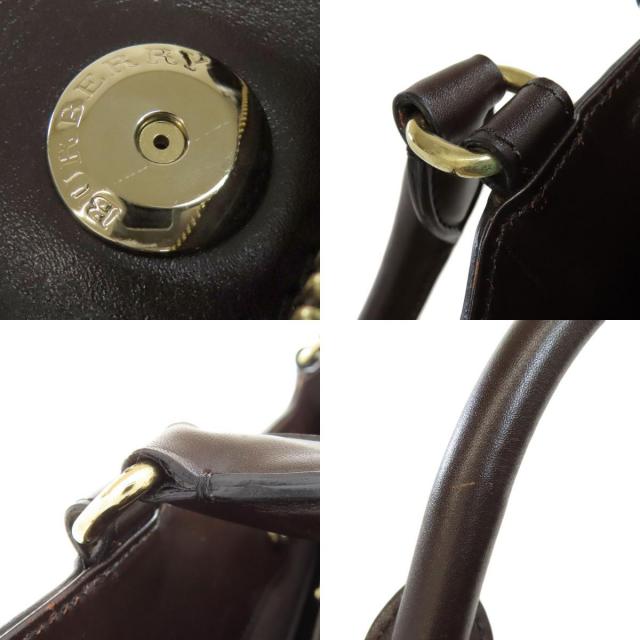 バーバリー　ハンドバッグ　ショルダーバッグ　2WAY　レザー　ノバチェック　黒 BURBERRY バーバリー ノバチェック 2WAY ハンドバッグ レザー
