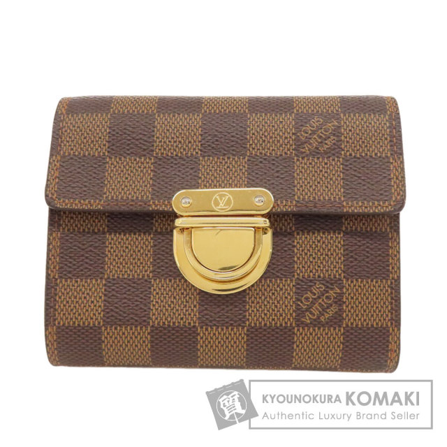 美品 ルイヴィトン ポルトフォイユ・コアラ 二つ折り財布 アズール ダミエ LOUIS VUITTON ルイヴィトン N60005 ポルトフォイユ・コアラ 二