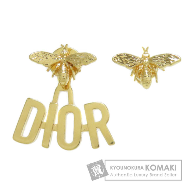 【アキ様】Dior ディオール ピアス ボタン モチーフ ロゴ〈箱付〉(240) CHRISTIAN DIOR クリスチャンディオール ビーモチーフ ロゴ