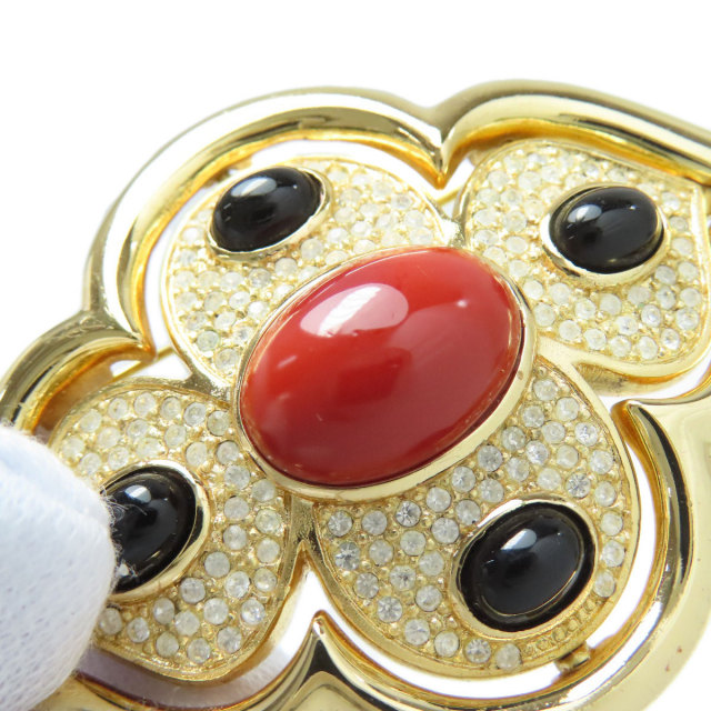 H2982 超美品!! クリスチャンディオール ラインストーン ブローチ Christian Dior クリスチャンディオール ブローチ ライン