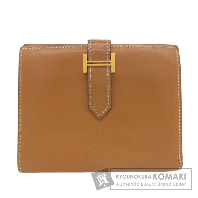 HERMES エルメス ベアンコンパクト ゴールド 二つ折り財布 エルメス(HERMES)エルメス ベアンコンパクト ゴールド 二つ折