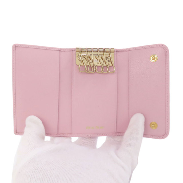 miumiu カードケース キーケース MIUMIU ミュウミュウ 5PG222 ドット柄 キーケース カーフ レディース