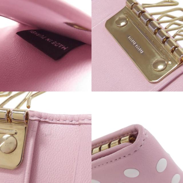 MIUMIU ミュウミュウ 5PG222 ドット柄 キーケース カーフ レディース