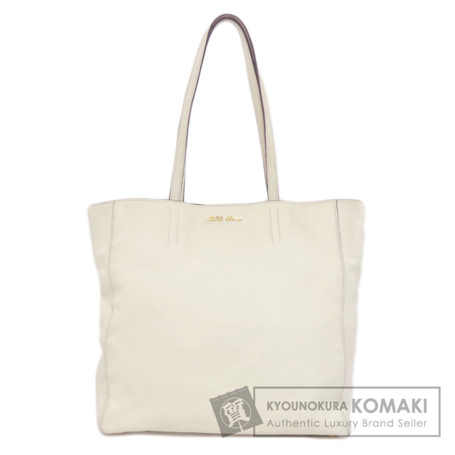 MIUMIU ミュウミュウ ロゴ トートバッグ レザー レディース