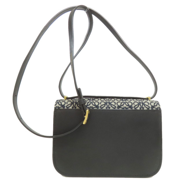 極美品】ロエベ ショルダーバッグ アナグラム レザー キャンバス