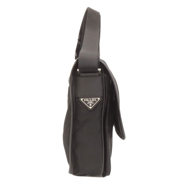【美品】Prada プラダ メッセンジャーバッグ 黒 PRADA プラダ V166 メッセンジャーバッグ ロゴ金具 ショルダーバッグ