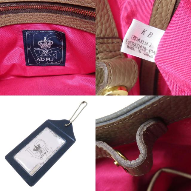 A.D.M.J エーディーエムジェイ ハンドバッグ レザー キャンバス ADMJ ADMJ エーディーエムジェイ ロゴ ハンドバッグ レザー レディース