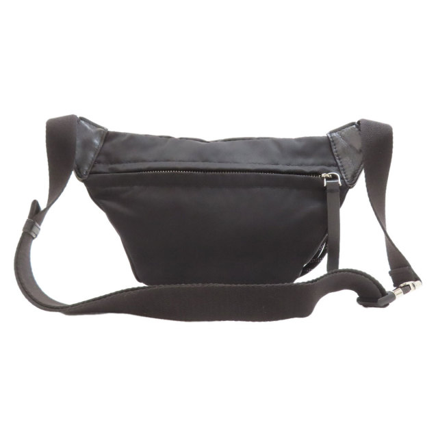 美品 モンクレール ナイロン ウエストバッグ ファスナー ロゴ型押し ブラック MONCLER モンクレール ロゴ ヒップバッグ・ウエストバッグ ナイロン