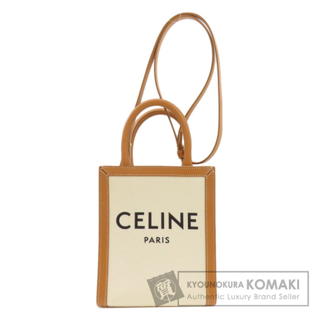 CELINE ミニ バーティカル カバ キャンバス 2WAY ハンドバッグ CELINE セリーヌ ミニバーティカルカバ 2WAY ハンドバッグ キャンバス