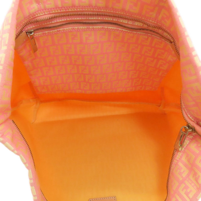 FENDI ズッキーノ キャンバス＆オレンジレザー スモール ホーボーバッグ FENDI ズッキーノ キャンバス＆オレンジレザー スモール ホーボー