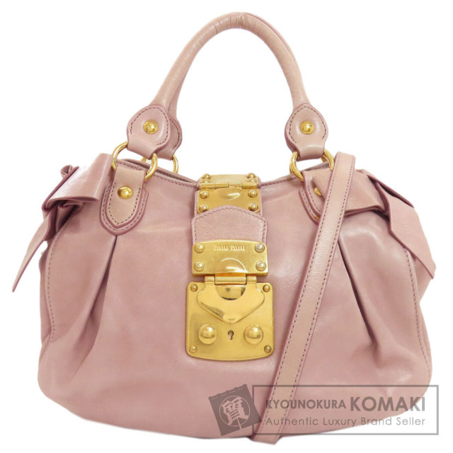 MIU MIU ミュウミュウ 2wayバッグ サイドリボン くすみピンク miu miu