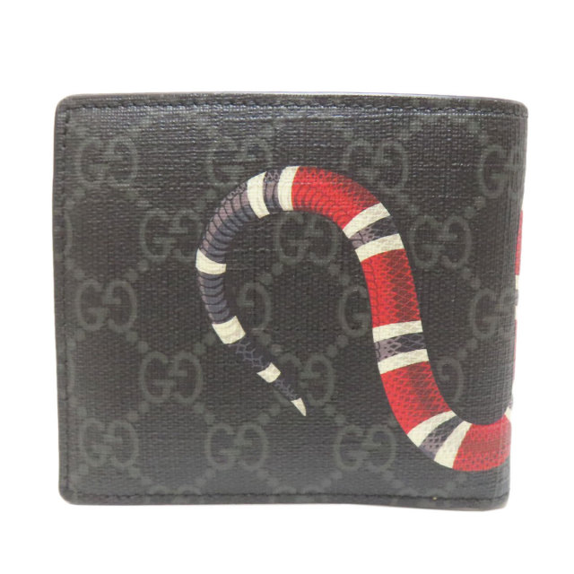 GUCCI グッチ 451266 GGスプリーム スネークプリント 二つ折り財布