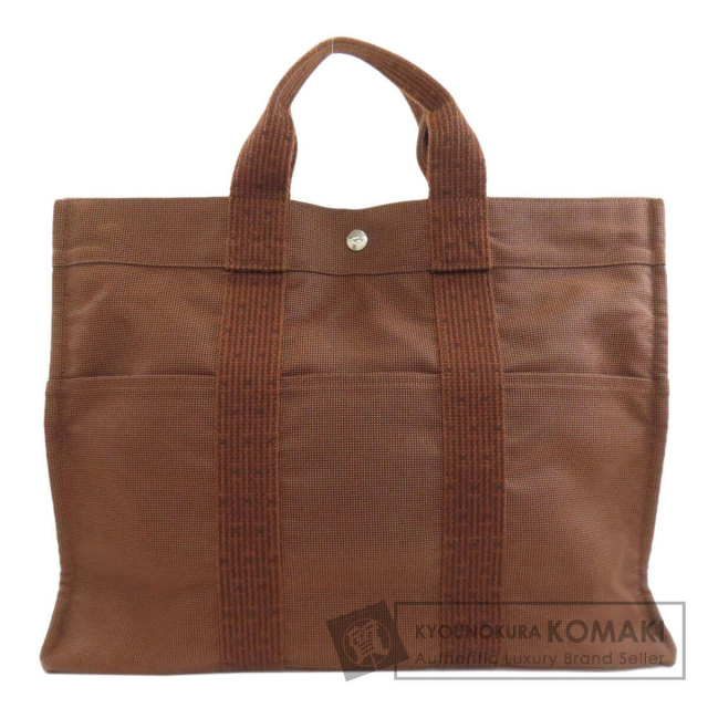 HERMES エルメス サックフールトゥMM ハンドバッグ キャンバス  