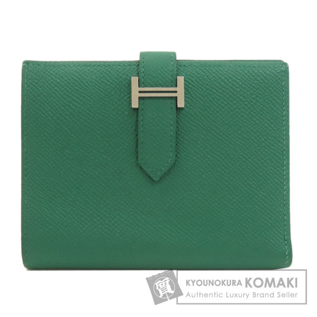 HERMES エルメス ベアンコンパクト 黒 ブラック シルバー金具 二つ折り