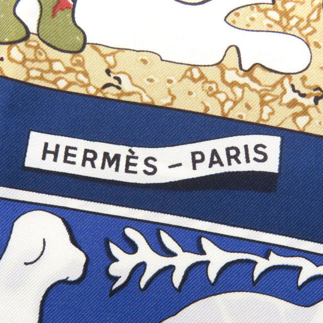 HERMES エルメス カレ90 古き良きアメリカ スカーフ シルク レディース
