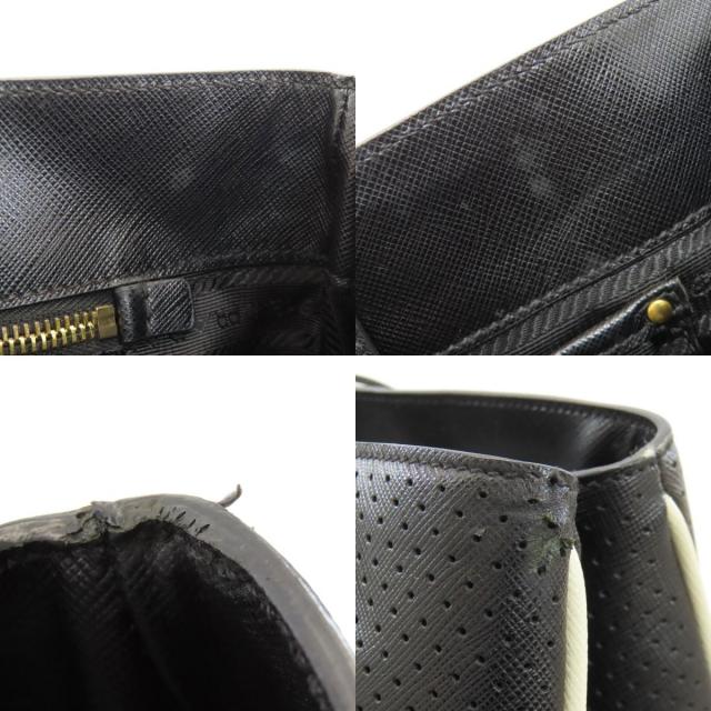 PRADA プラダ パンチング トートバッグ サフィアーノ レディース [中古