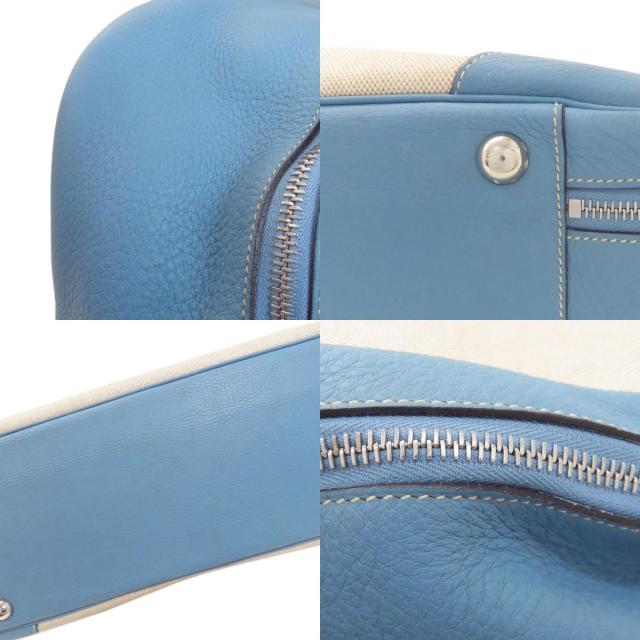 エルメス ハンドバッグ ビクトリア50 ブルージーン シルバー金具