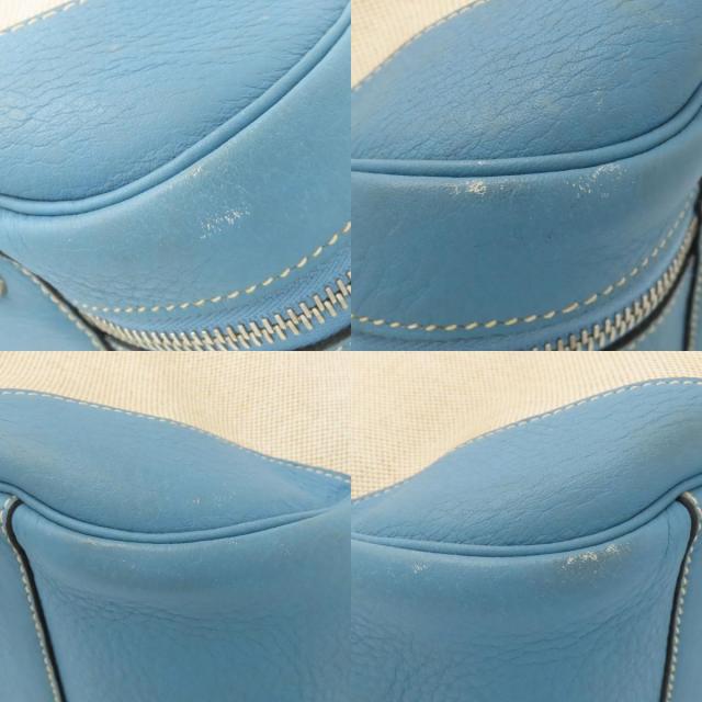 エルメス ハンドバッグ ビクトリア50 ブルージーン シルバー金具