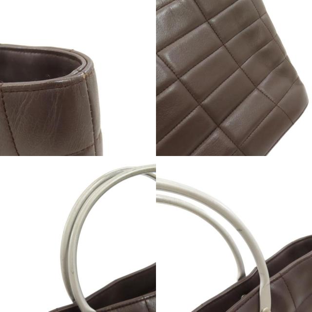 CHANEL シャネル チョコバー シルバー金具 ハンドバッグ カーフ