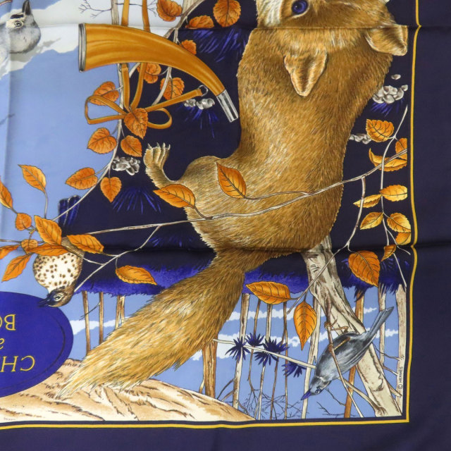HERMES エルメス カレ90 森の狩猟 スカーフ シルク レディース [中古