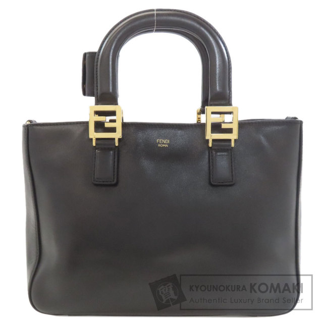 FENDI フェンディ ロゴ ハンドバッグ レザー レディース [中古