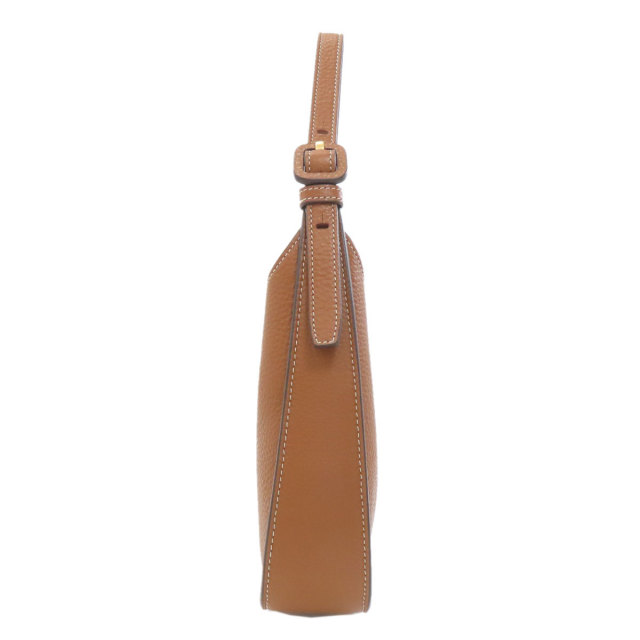 トリーバーチ ハンドバッグ 2way レザー 革 シボ革 ミラー付き 茶 Tory Burch トリーバーチ ミラー ホーボー ハンドバッグ レザー