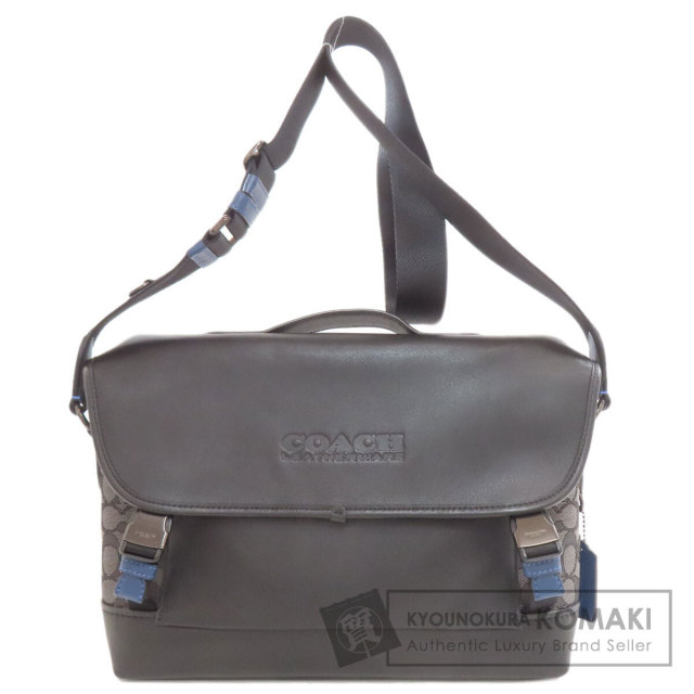 COACH コーチ F54770 ロゴ ボディバッグ レザー メンズ [中古