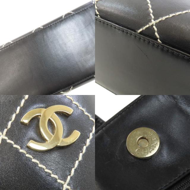 CHANEL シャネル ワイルドステッチ ゴールド金具 トートバッグ カーフ