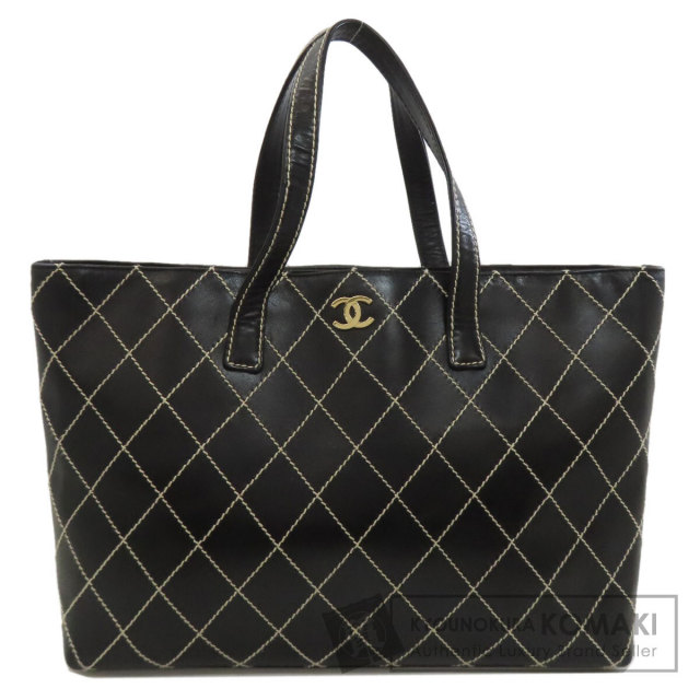 CHANEL シャネル ワイルドステッチ ゴールド金具 トートバッグ カーフ