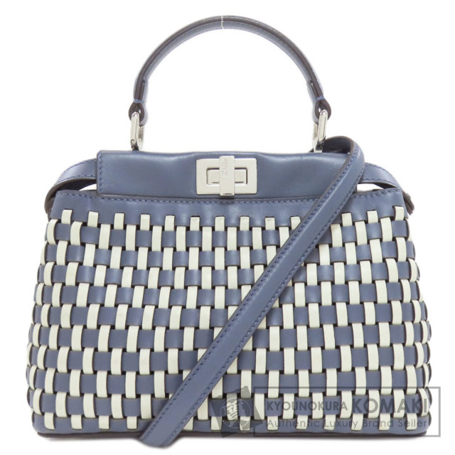 FENDI フェンディ ピーカブー 編み込み 2WAY ハンドバッグ カーフ