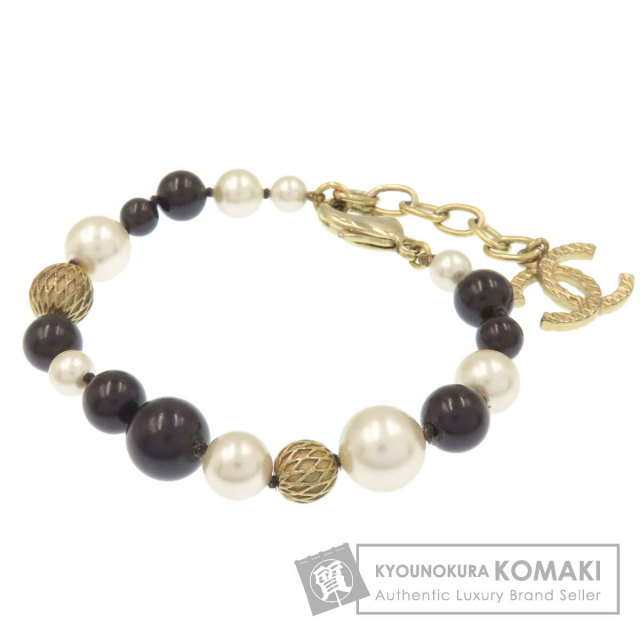 CHANEL シャネル フェイクパール ココマーク ブレスレット 金属製