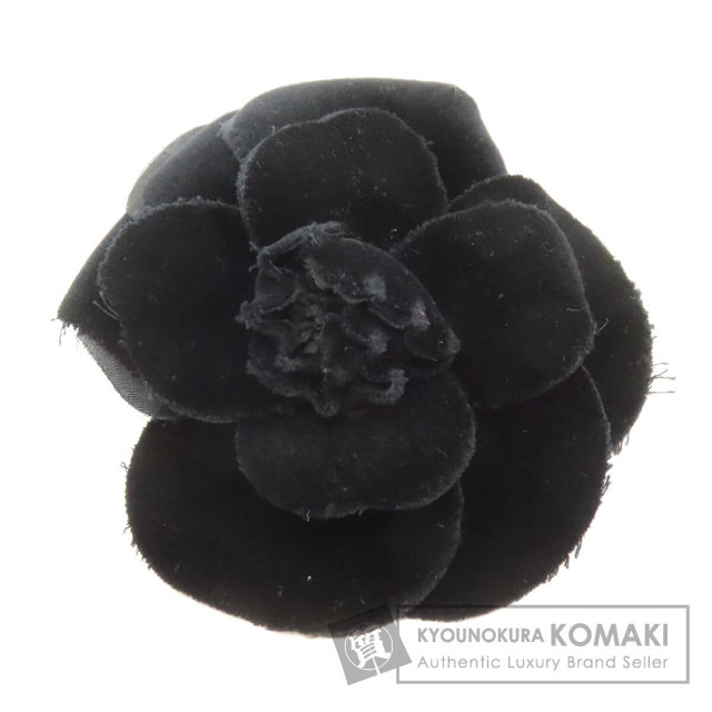 CHANEL シャネル カメリア コサージュ ブローチ ベロア レディース
