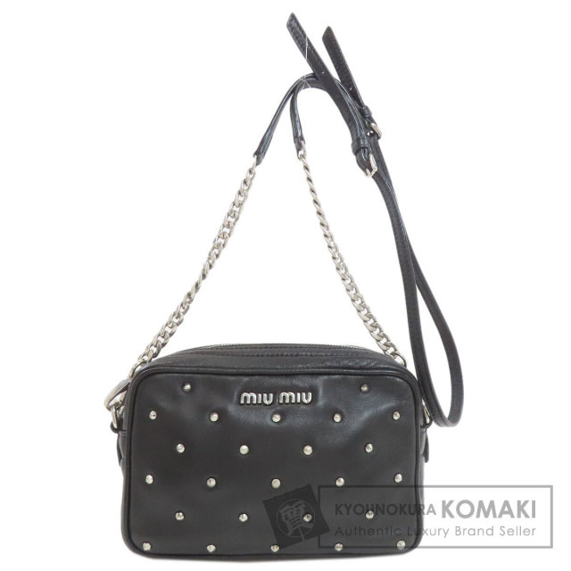 MIUMIU ミュウミュウ スタッズ ショルダーバッグ レザー レディース