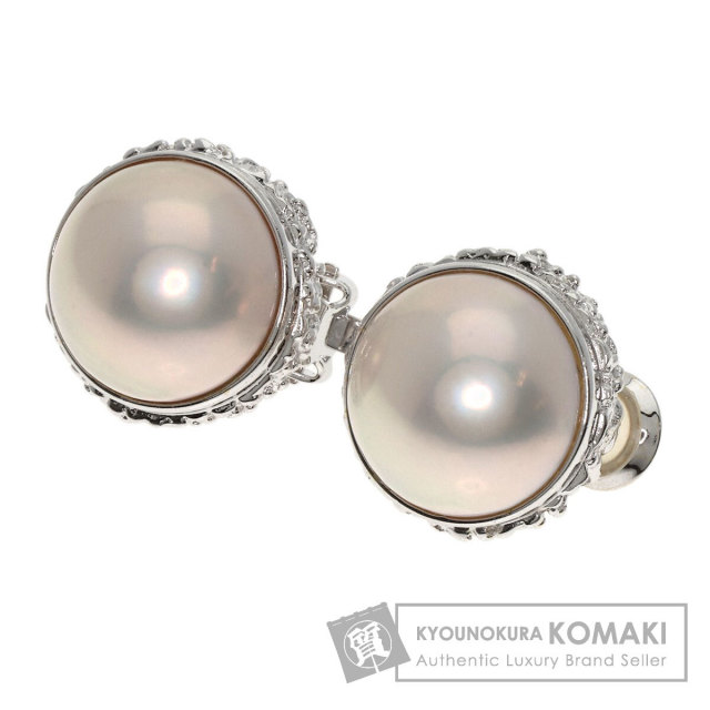 TASAKI タサキ マベパール 真珠 イヤリング K14ホワイトゴールド  