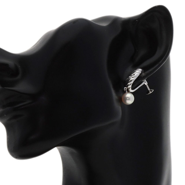 MIKIMOTO ミキモト パール 真珠 ダイヤモンド 片方のみ イヤリング K18 