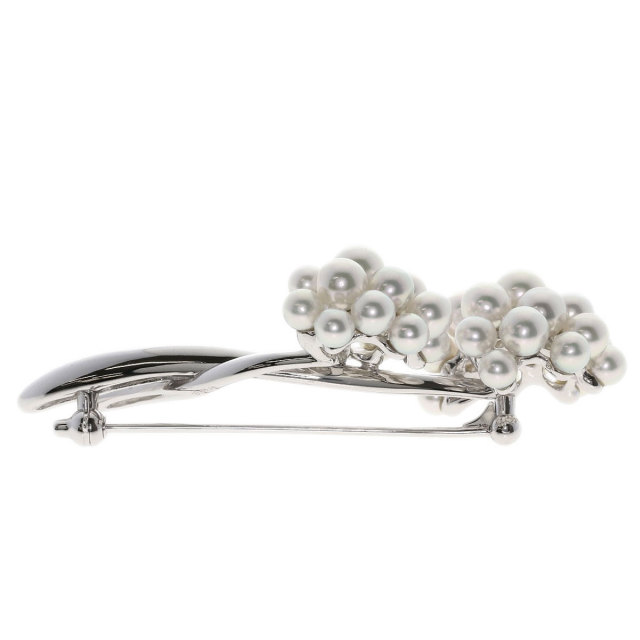 MIKIMOTO ミキモト ベビーパール 真珠 ブローチ K18ホワイトゴールド