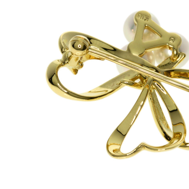 MIKIMOTO ミキモト ハート パール 真珠 ブローチ K18イエローゴールド